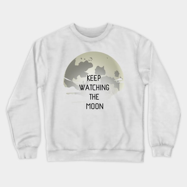Keep Watching The Moon Crewneck Sweatshirt by Monkeyman Productions